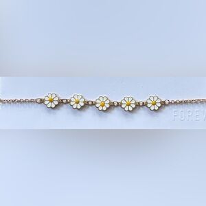 Forever 21 Daisy Choker Necklace - Gold,  White, Yellow